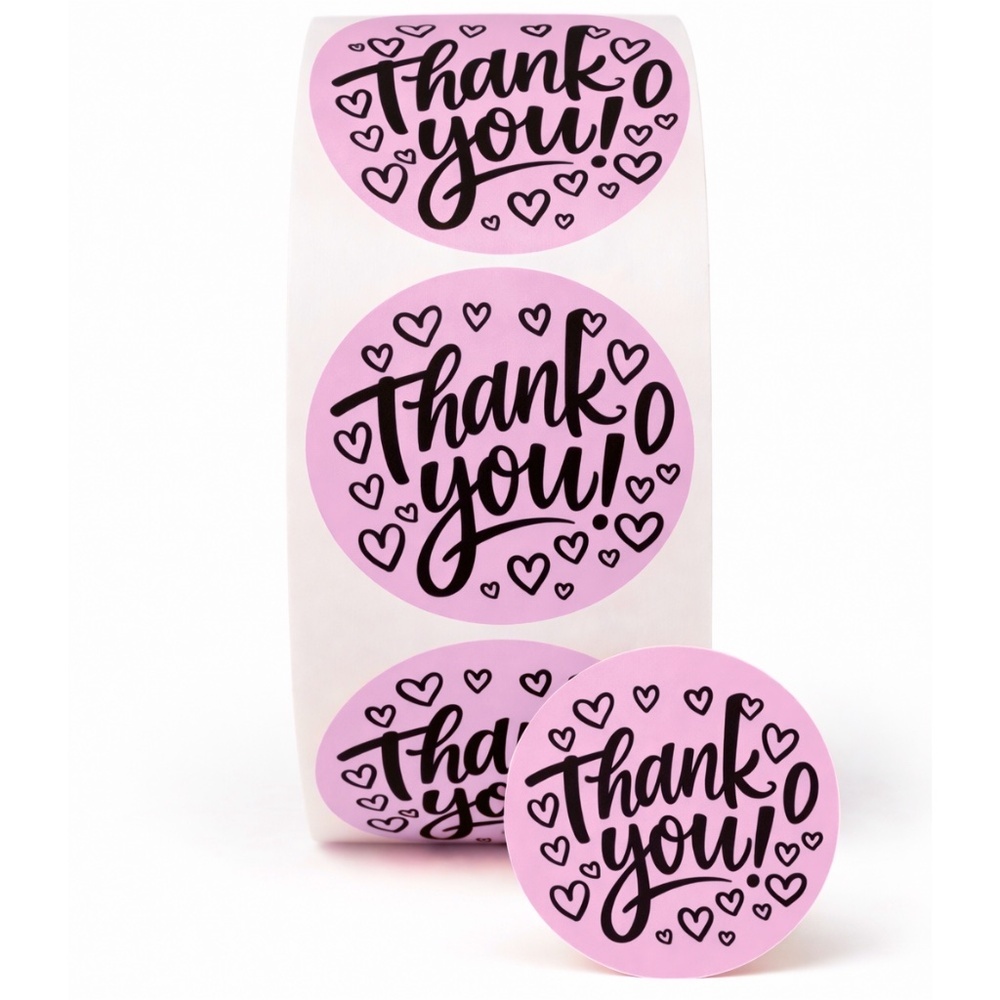 100 Thank You Stickers 2 Inch Round Small Business Packaging - Picture 2 of 11